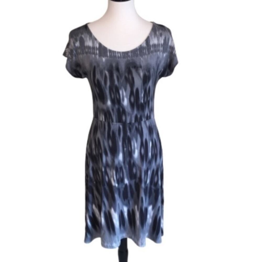 Athleta Ikat Tie Dye Dress Gray Black Size XS